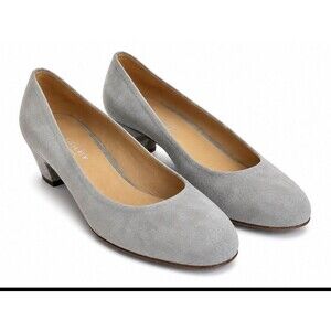 Audley London Womens Suede Pumps Size 36 Gray Leather Low Heel Made in Spain